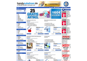 Screenshot der Shop-Webseite von Handyzubehoer.de