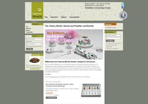 Screenshot der Shop-Webseite von Teekunst Mrozik