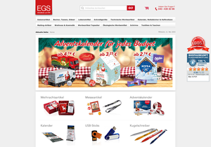 Screenshot der Shop-Webseite von egs-werbemittel.de