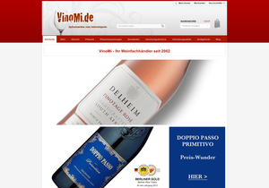 Screenshot der Shop-Webseite von VinoMi.de