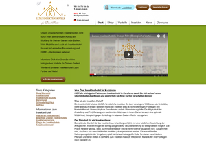 Screenshot der Shop-Webseite von LUXUS-INSEKTENHOTELS / LUXUS-VOGELHAUS