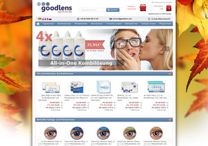 Screenshot der Shop-Webseite von goodlens.com