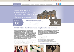 Screenshot der Shop-Webseite von provisit-visum.de