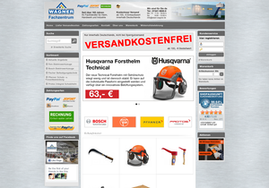 Screenshot der Shop-Webseite von Eisen Wagner Onlineshop