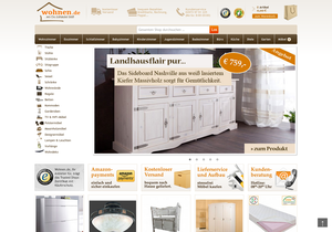 Screenshot der Shop-Webseite von Wohnen.de