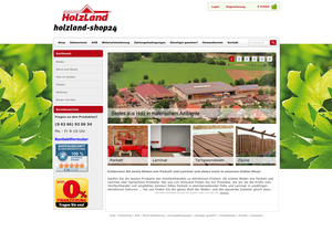 Screenshot der Shop-Webseite von Holzland Neckarmuehlbach