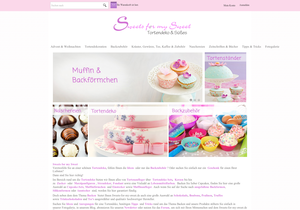Screenshot der Shop-Webseite von Sweets-for-my-sweet