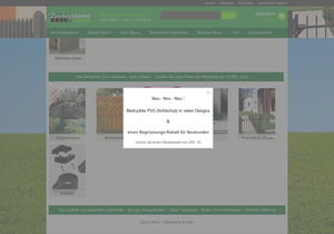 Screenshot der Shop-Webseite von Zaunsysteme-Direkt.de