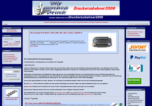 Screenshot der Shop-Webseite von druckerzubehoer2008.de
