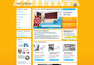 Screenshot der Shop-Webseite von RolloExpress
