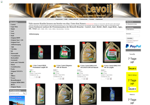 Screenshot der Shop-Webseite von Levoil