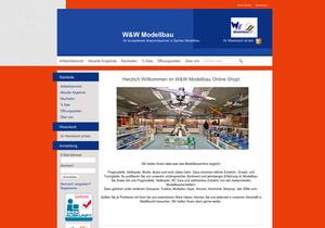 Screenshot der Shop-Webseite von W&W Modellbau Online Shop