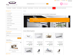 Screenshot der Shop-Webseite von 123wohndesign