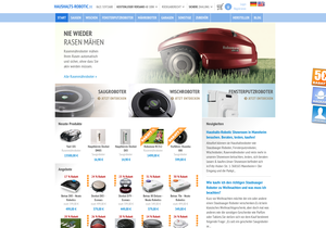 Screenshot der Shop-Webseite von haushaltsrobotic