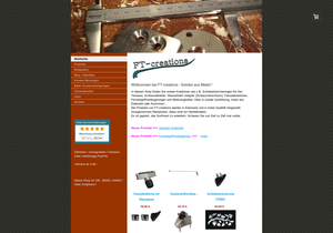 Screenshot der Shop-Webseite von FT-creations