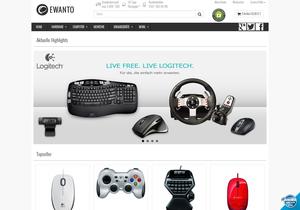 Screenshot der Shop-Webseite von EWANTO eStore