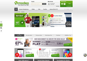 Screenshot der Shop-Webseite von modeo.de