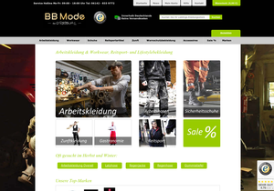 Screenshot der Shop-Webseite von www.bbmode.de