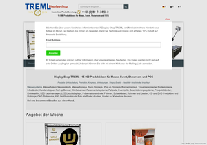 Screenshot der Shop-Webseite von Display Shop Treml