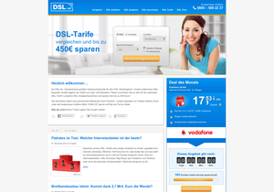 Screenshot der Shop-Webseite von DSL.de