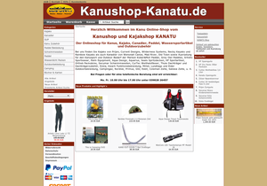 Screenshot der Shop-Webseite von Kanushop-kanatu.de