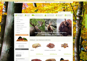 Screenshot der Shop-Webseite von wildfleisch-online-bestellen.de