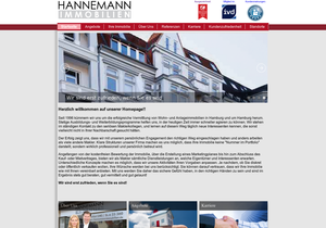 Screenshot der Shop-Webseite von Hannemann Immobilien