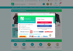 Screenshot der Shop-Webseite von lesara.de