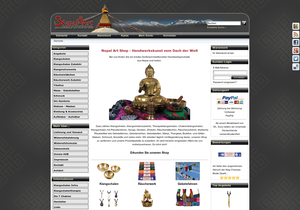 Screenshot der Shop-Webseite von Nepal Art