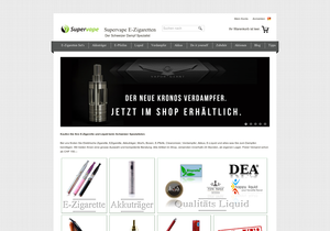 Screenshot der Shop-Webseite von Supervape E-Zigaretten