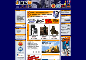 Screenshot der Shop-Webseite von SDG - Security-Discount Germany