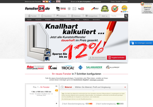 Screenshot der Shop-Webseite von fenster24.de