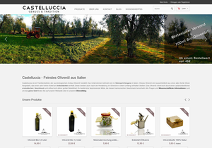 Screenshot der Shop-Webseite von Castelluccia.de