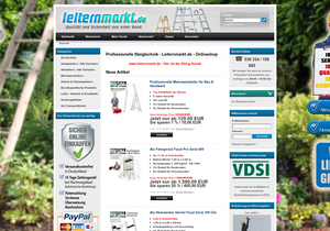 Screenshot der Shop-Webseite von leiternmarkt.de
