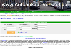 Screenshot der Shop-Webseite von autoankauf-verkauf.de