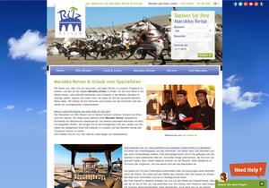 Screenshot der Shop-Webseite von Marokko Reiseveranstalter