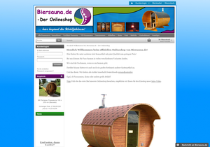 Screenshot der Shop-Webseite von Biersauna.de - Der Onlineshop