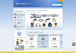 Screenshot der Shop-Webseite von sanos-elektro.de