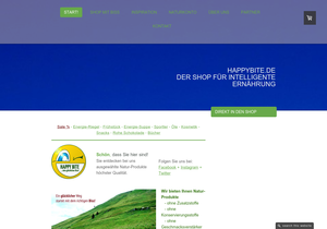 Screenshot der Shop-Webseite von HAPPYBITE.DE