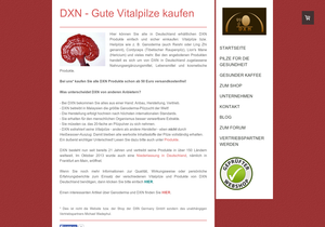 Screenshot der Shop-Webseite von dxn-frankfurt.de