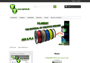 Screenshot der Shop-Webseite von RapTech.de