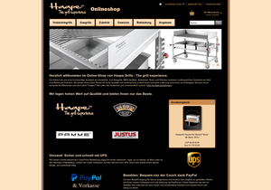 Screenshot der Shop-Webseite von Haape Grills - The grill experience