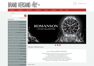 Screenshot der Shop-Webseite von Brand Versand
