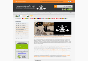 Screenshot der Shop-Webseite von Der Pfeifenbäcker