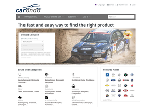 Screenshot der Shop-Webseite von carondo.com