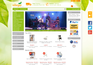 Screenshot der Shop-Webseite von vitego-shop.de