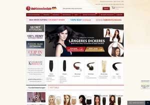 Screenshot der Shop-Webseite von HairExtensionSale