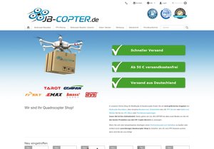 Screenshot der Shop-Webseite von jb-copter.de