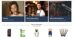 Screenshot der Shop-Webseite von Automatenkaffee.de