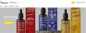 Screenshot der Shop-Webseite von Calidi CBD Produkte
